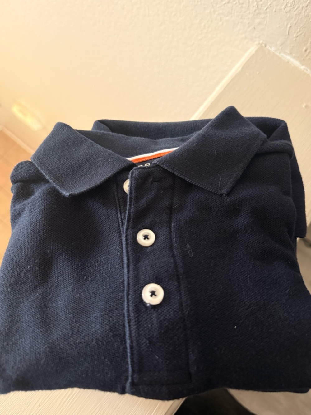 French Toast Navy Blue Polo Shirt with White Buttons
